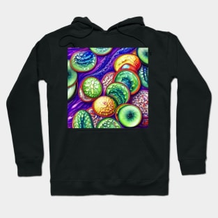 A Sampling of Slices - Abstract Fruits and Vegetables Hoodie